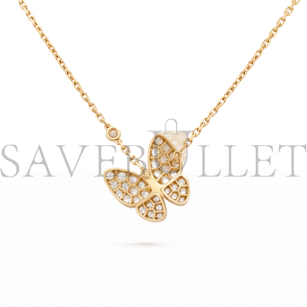 v*n cl*f arpels two butterfly pendant - yellow gold, Di*m*nd vcarp3dp00
